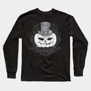 Halloween pumpkin original illustration black and white. Jack o Lantern Trick or treat. Long Sleeve T-Shirt